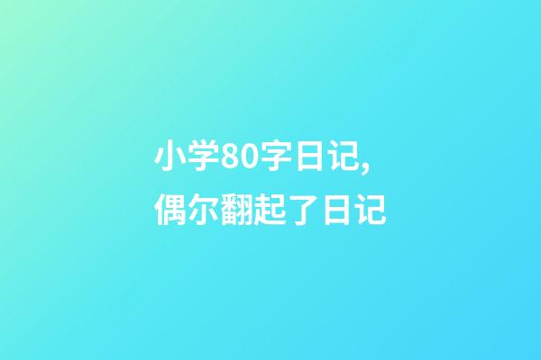 小学80字日记,偶尔翻起了日记-第1张-观点-玄机派