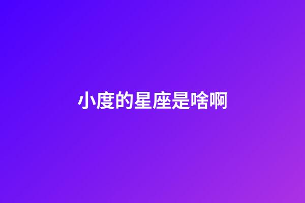 小度的星座是啥啊-第1张-星座运势-玄机派