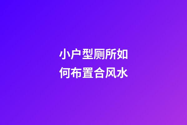 小户型厕所如何布置合风水