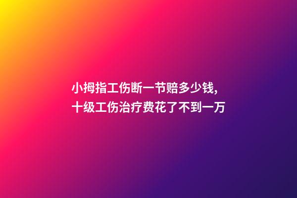 小拇指工伤断一节赔多少钱,十级工伤治疗费花了不到一万-第1张-观点-玄机派