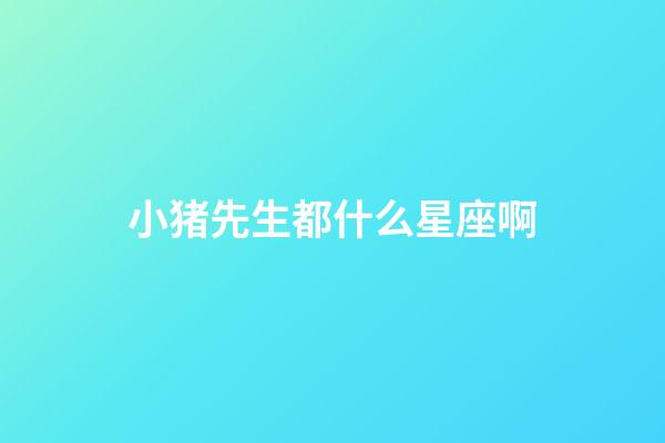 小猪先生都什么星座啊-第1张-星座运势-玄机派