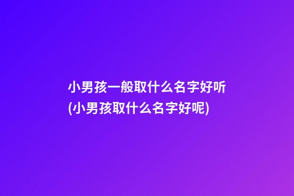 小男孩一般取什么名字好听(小男孩取什么名字好呢)