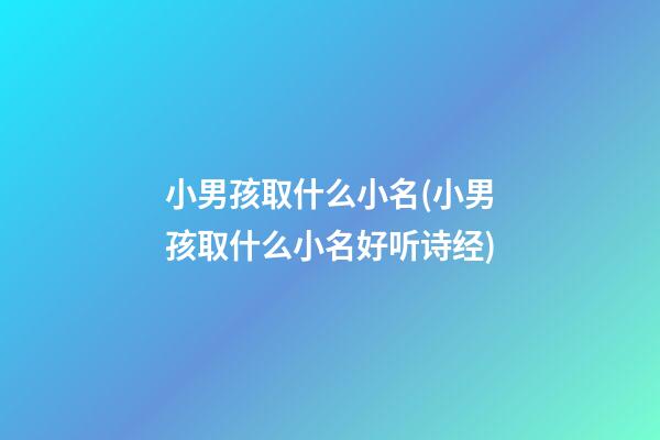 小男孩取什么小名(小男孩取什么小名好听诗经)