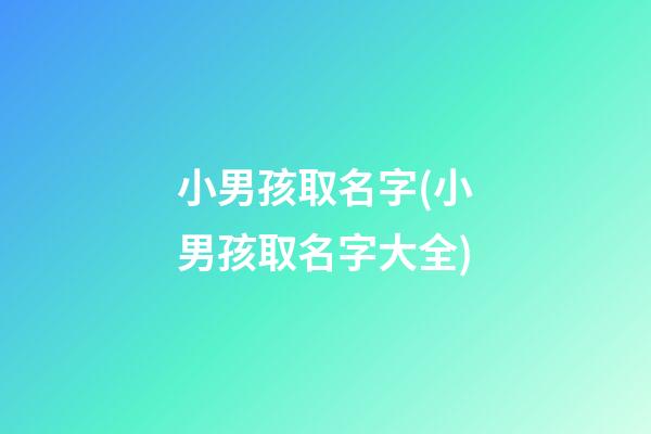 小男孩取名字(小男孩取名字大全)