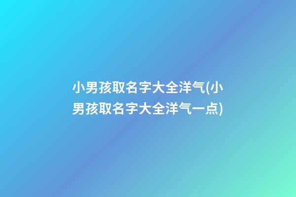 小男孩取名字大全洋气(小男孩取名字大全洋气一点)