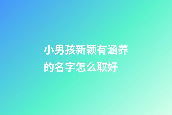 小男孩新颖有涵养的名字怎么取好
