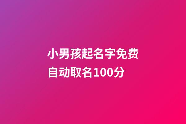 小男孩起名字免费自动取名100分