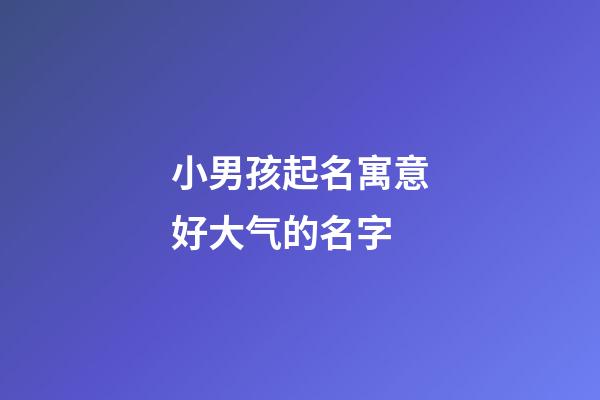 小男孩起名寓意好大气的名字