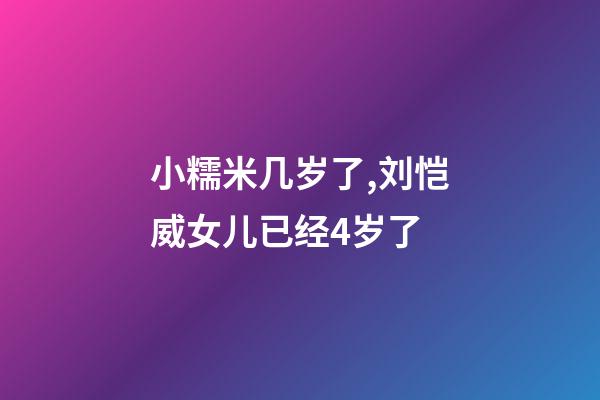 小糯米几岁了,刘恺威女儿已经4岁了-第1张-观点-玄机派
