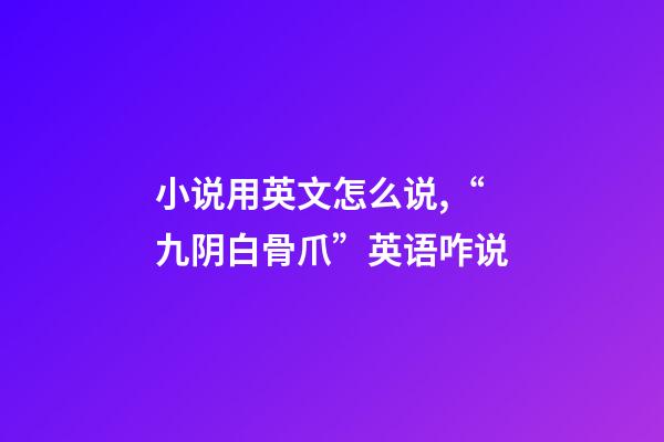 小说用英文怎么说,“九阴白骨爪”英语咋说-第1张-观点-玄机派