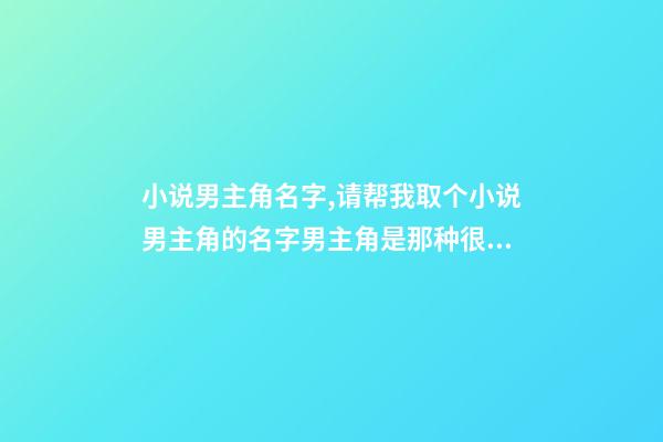小说男主角名字,请帮我取个小说男主角的名字男主角是那种很憨厚很专情很忠心的,