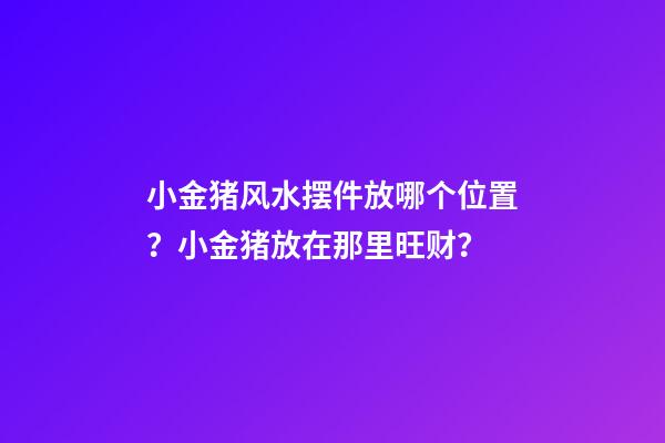 小金猪风水摆件放哪个位置？小金猪放在那里旺财？