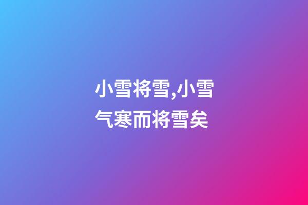 小雪将雪,小雪气寒而将雪矣-第1张-观点-玄机派