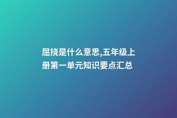 屈挠是什么意思,五年级上册第一单元知识要点汇总(含单元测试)-第1张-观点-玄机派