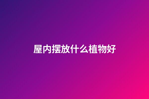 屋内摆放什么植物好