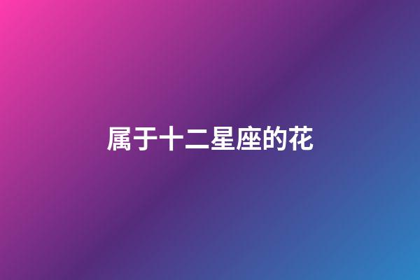 属于十二星座的花-第1张-星座运势-玄机派