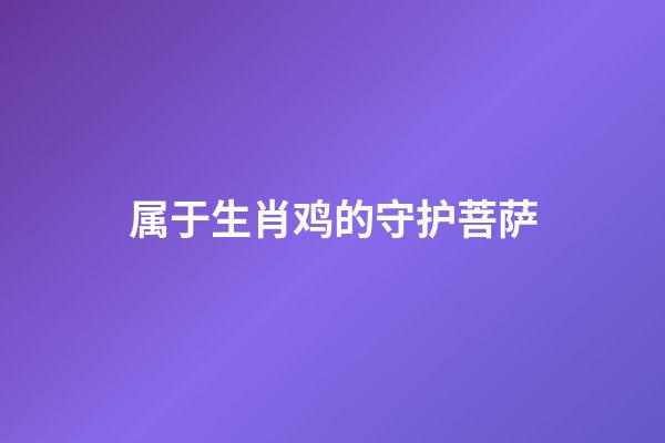 属于生肖鸡的守护菩萨