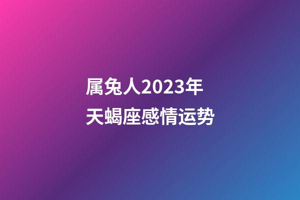 属兔人2023年天蝎座感情运势-第1张-星座运势-玄机派
