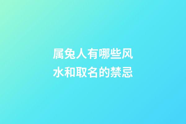 属兔人有哪些风水和取名的禁忌