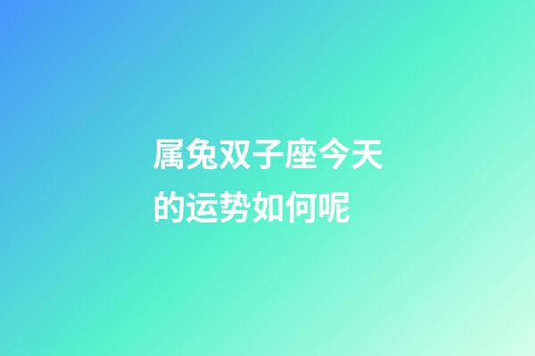 属兔双子座今天的运势如何呢-第1张-星座运势-玄机派