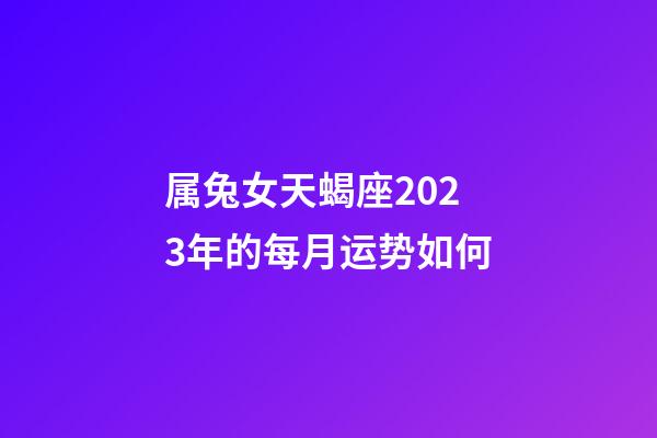 属兔女天蝎座2023年的每月运势如何-第1张-星座运势-玄机派