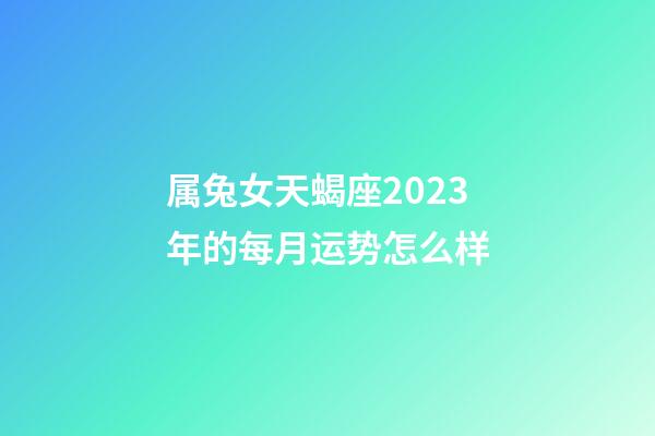 属兔女天蝎座2023年的每月运势怎么样-第1张-星座运势-玄机派
