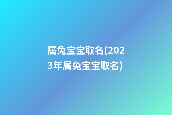 属兔宝宝取名(2023年属兔宝宝取名)