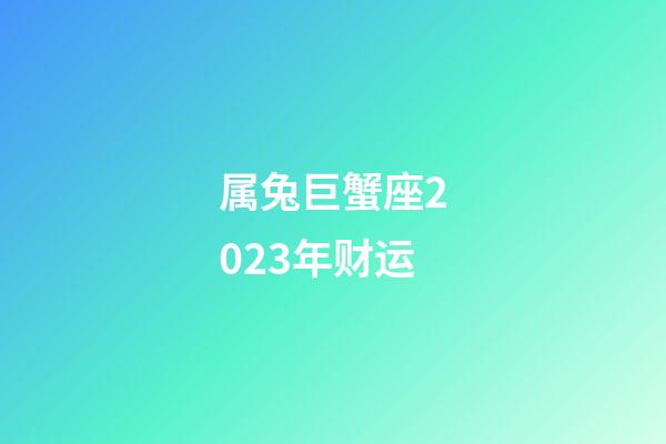 属兔巨蟹座2023年财运-第1张-星座运势-玄机派