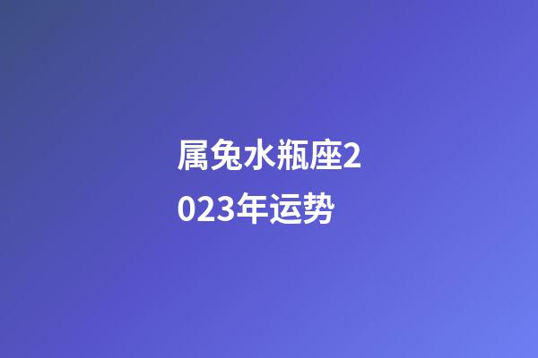 属兔水瓶座2023年运势-第1张-星座运势-玄机派