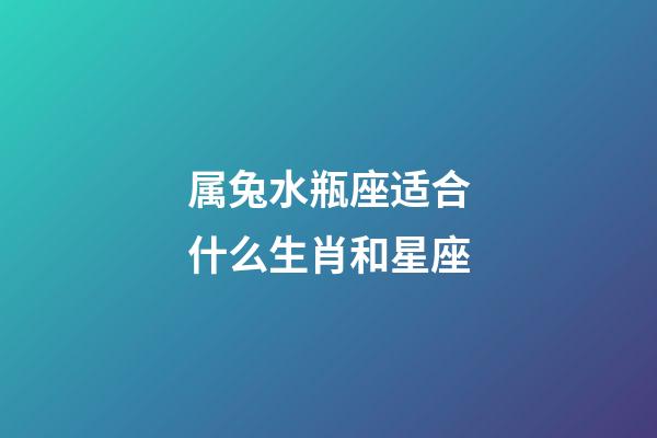 属兔水瓶座适合什么生肖和星座-第1张-星座运势-玄机派