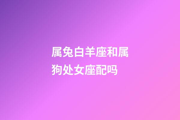 属兔白羊座和属狗处女座配吗-第1张-星座运势-玄机派