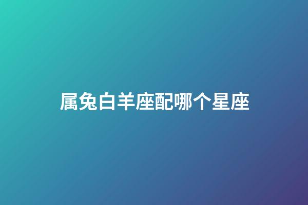 属兔白羊座配哪个星座-第1张-星座运势-玄机派