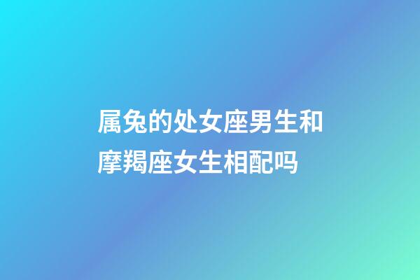 属兔的处女座男生和摩羯座女生相配吗-第1张-星座运势-玄机派