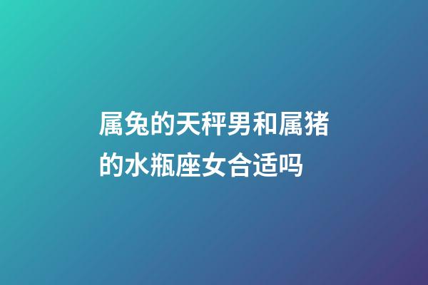 属兔的天秤男和属猪的水瓶座女合适吗-第1张-星座运势-玄机派