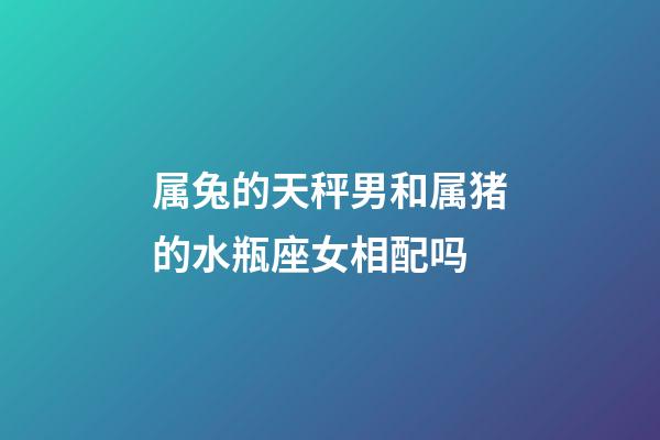 属兔的天秤男和属猪的水瓶座女相配吗-第1张-星座运势-玄机派