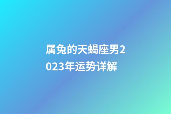 属兔的天蝎座男2023年运势详解-第1张-星座运势-玄机派