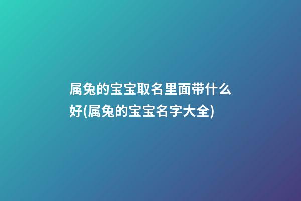 属兔的宝宝取名里面带什么好(属兔的宝宝名字大全)