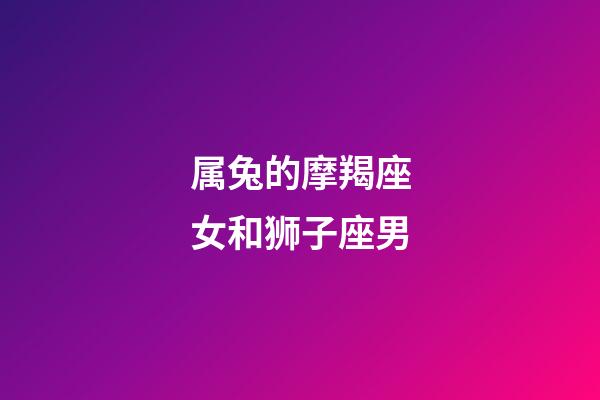 属兔的摩羯座女和狮子座男-第1张-星座运势-玄机派