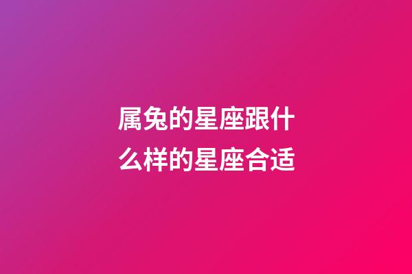 属兔的星座跟什么样的星座合适