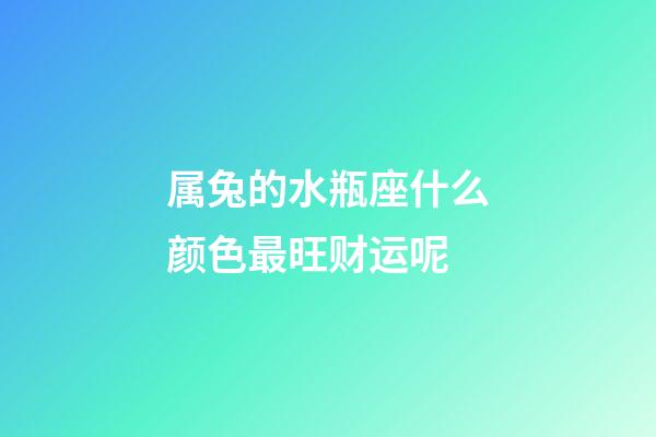 属兔的水瓶座什么颜色最旺财运呢-第1张-星座运势-玄机派