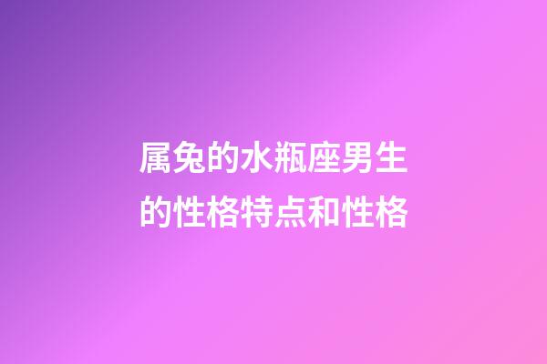 属兔的水瓶座男生的性格特点和性格-第1张-星座运势-玄机派