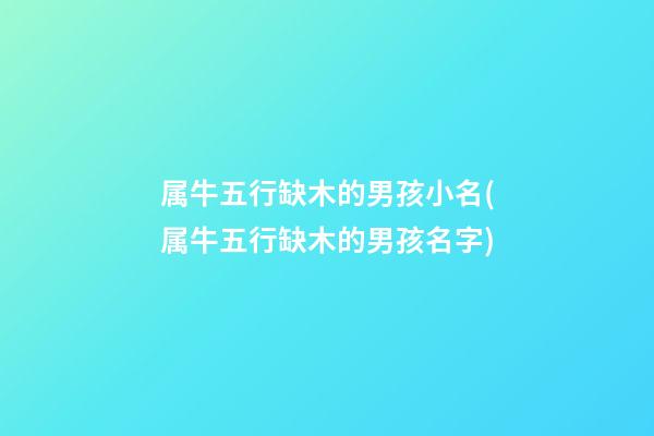 属牛五行缺木的男孩小名(属牛五行缺木的男孩名字)