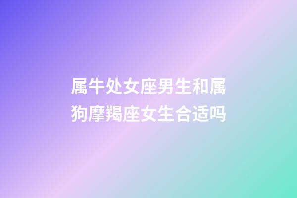 属牛处女座男生和属狗摩羯座女生合适吗-第1张-星座运势-玄机派