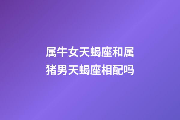 属牛女天蝎座和属猪男天蝎座相配吗-第1张-星座运势-玄机派