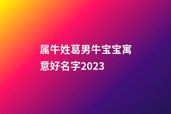 属牛姓葛男牛宝宝寓意好名字2023