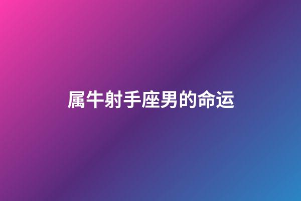 属牛射手座男的命运-第1张-星座运势-玄机派