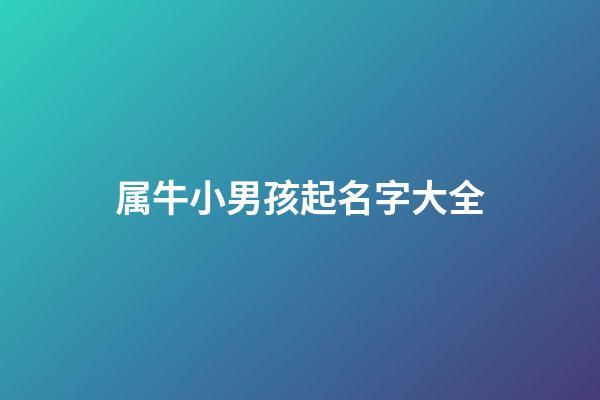 属牛小男孩起名字大全