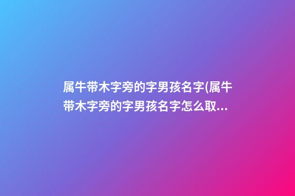 属牛带木字旁的字男孩名字(属牛带木字旁的字男孩名字怎么取)