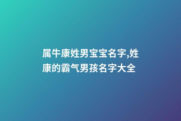 属牛康姓男宝宝名字,姓康的霸气男孩名字大全-第1张-公司起名-玄机派