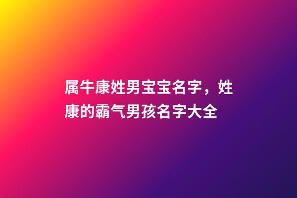 属牛康姓男宝宝名字，姓康的霸气男孩名字大全-第1张-公司起名-玄机派